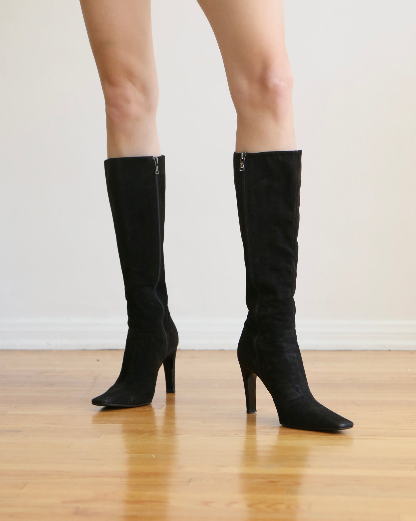 Prada Knee High Suede Boots