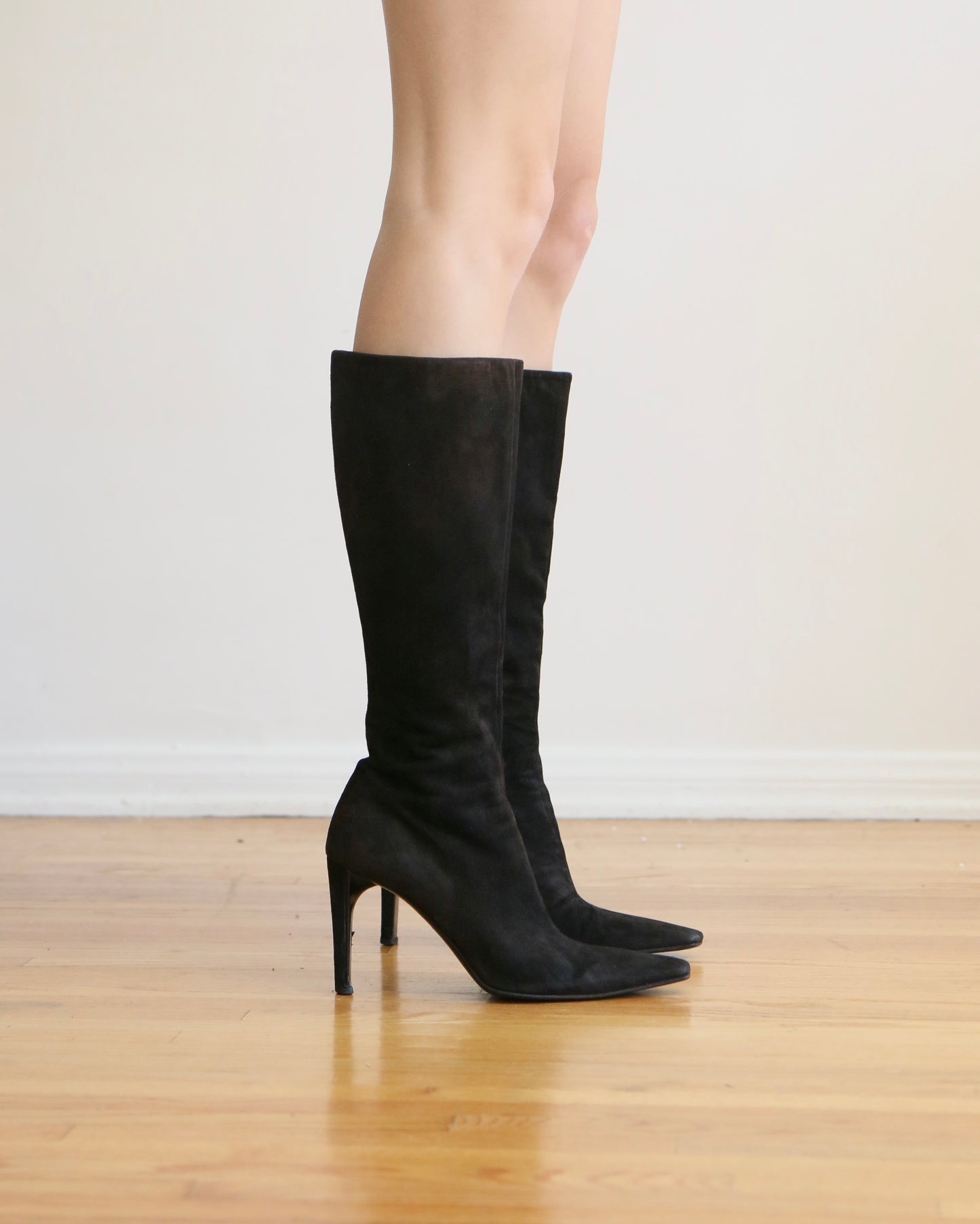 Prada Knee High Suede Boots