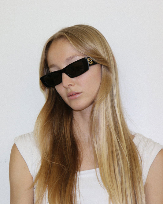 Gucci Black Rectangular Sunglasses