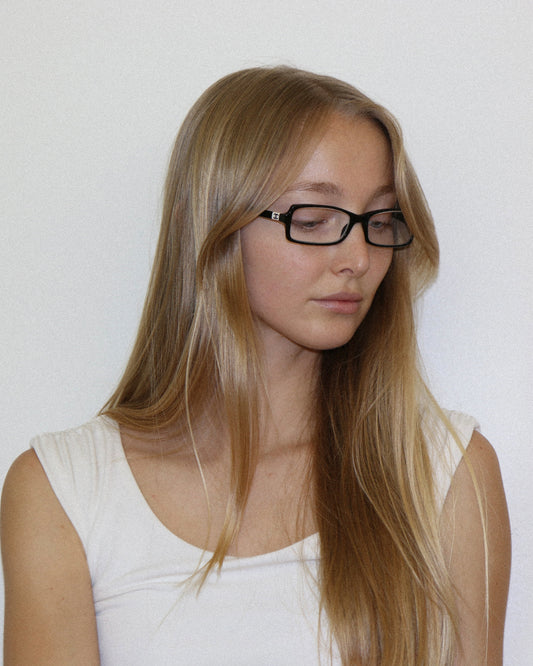 Chanel Black Rectangular Glasses