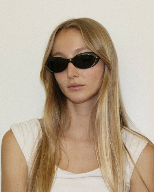 Gucci Deep Green Round Sunglasses