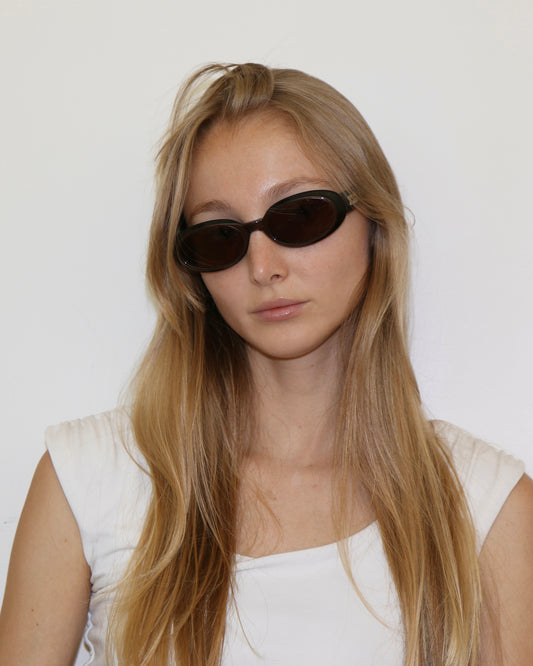Gucci Dark Brown Round Sunglasses