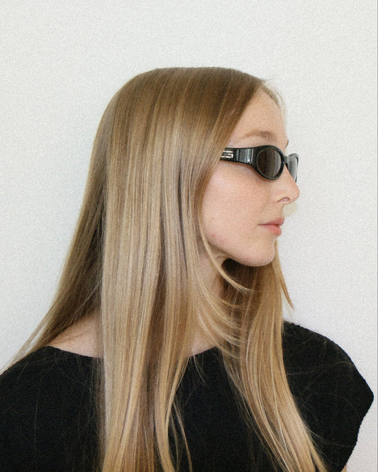 Gucci Black Oval Sunglasses