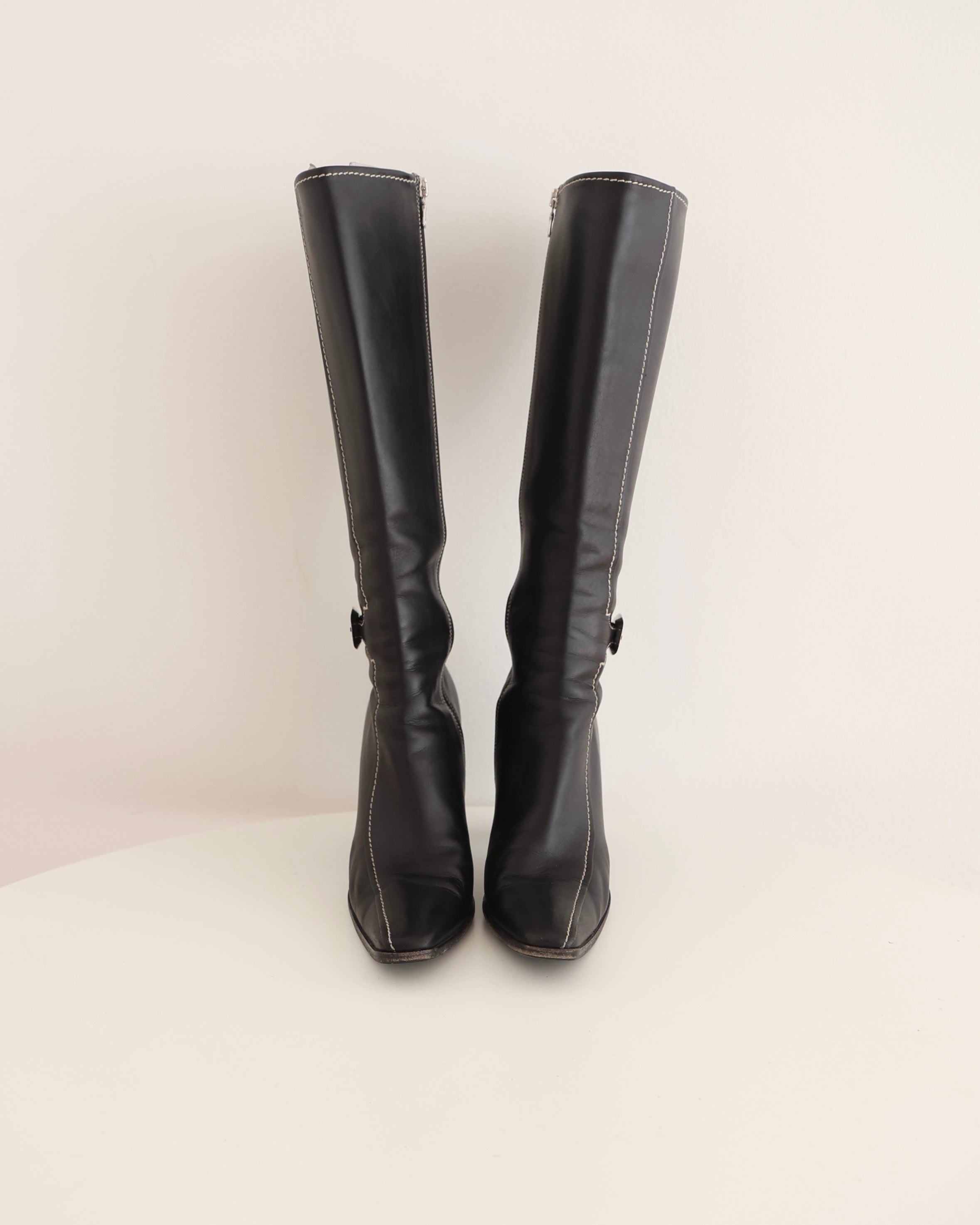 Prada buckle boots hotsell