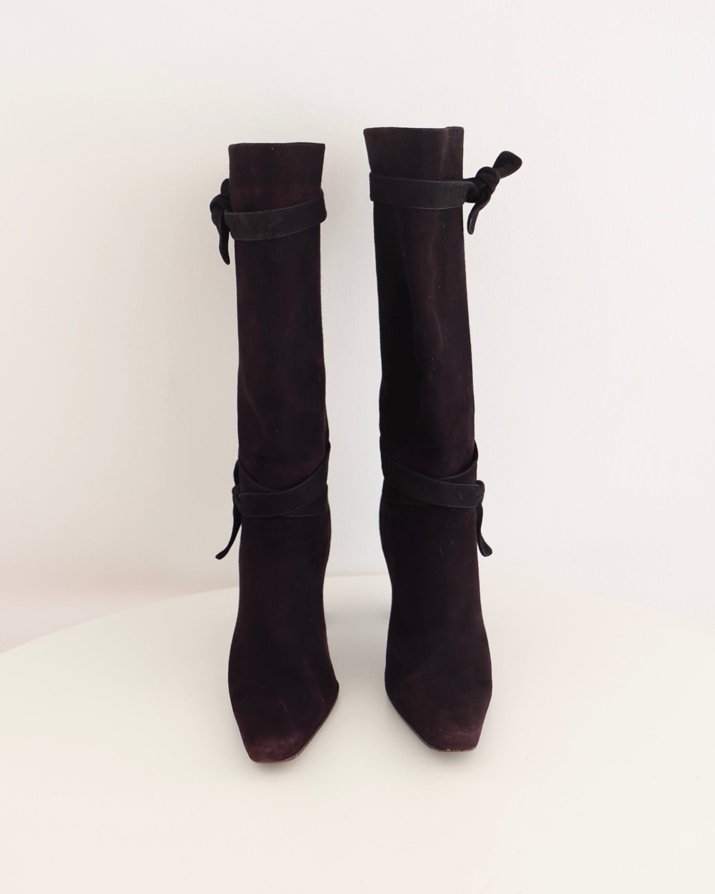 Prada Brown Tie Boots