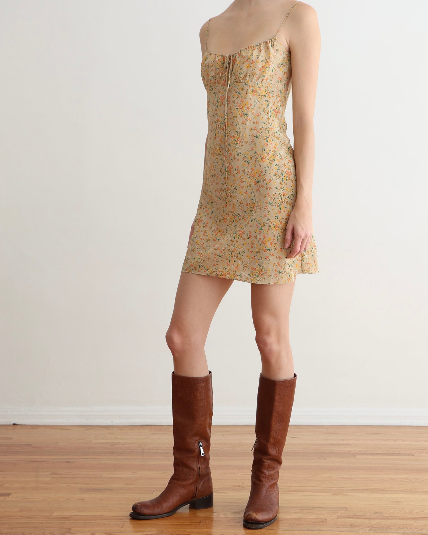 Saint Laurent Yellow Floral Peasant Dress