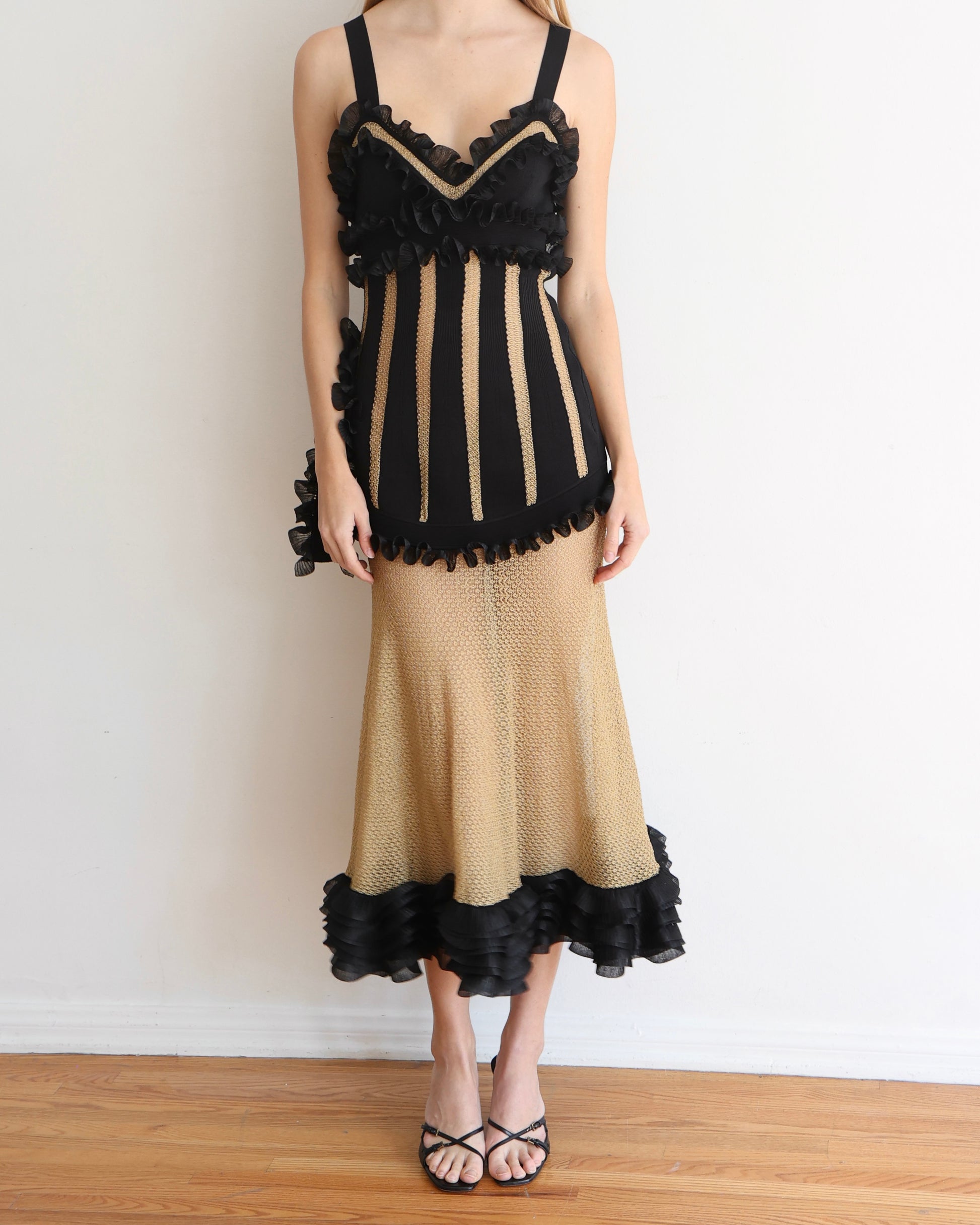 Vintage Alexander McQueen Black and Gold Dress Chloe Vintage Vintage Alexander McQueen Black and Gold Dress Chloe Vintage