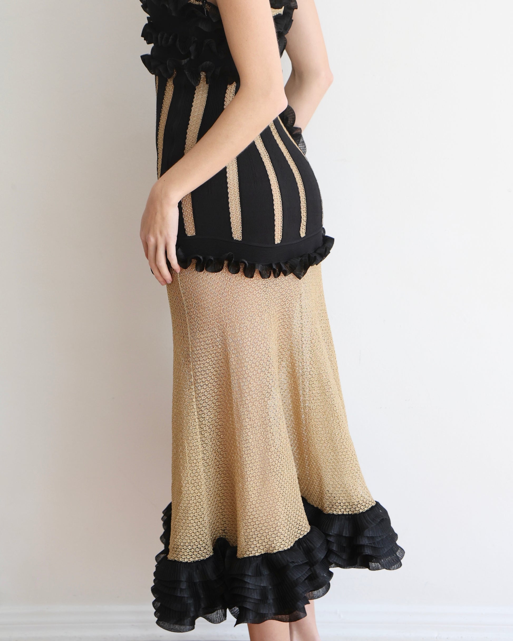 Vintage Alexander McQueen Black and Gold Dress Chloe Vintage Vintage Alexander McQueen Black and Gold Dress Chloe Vintage