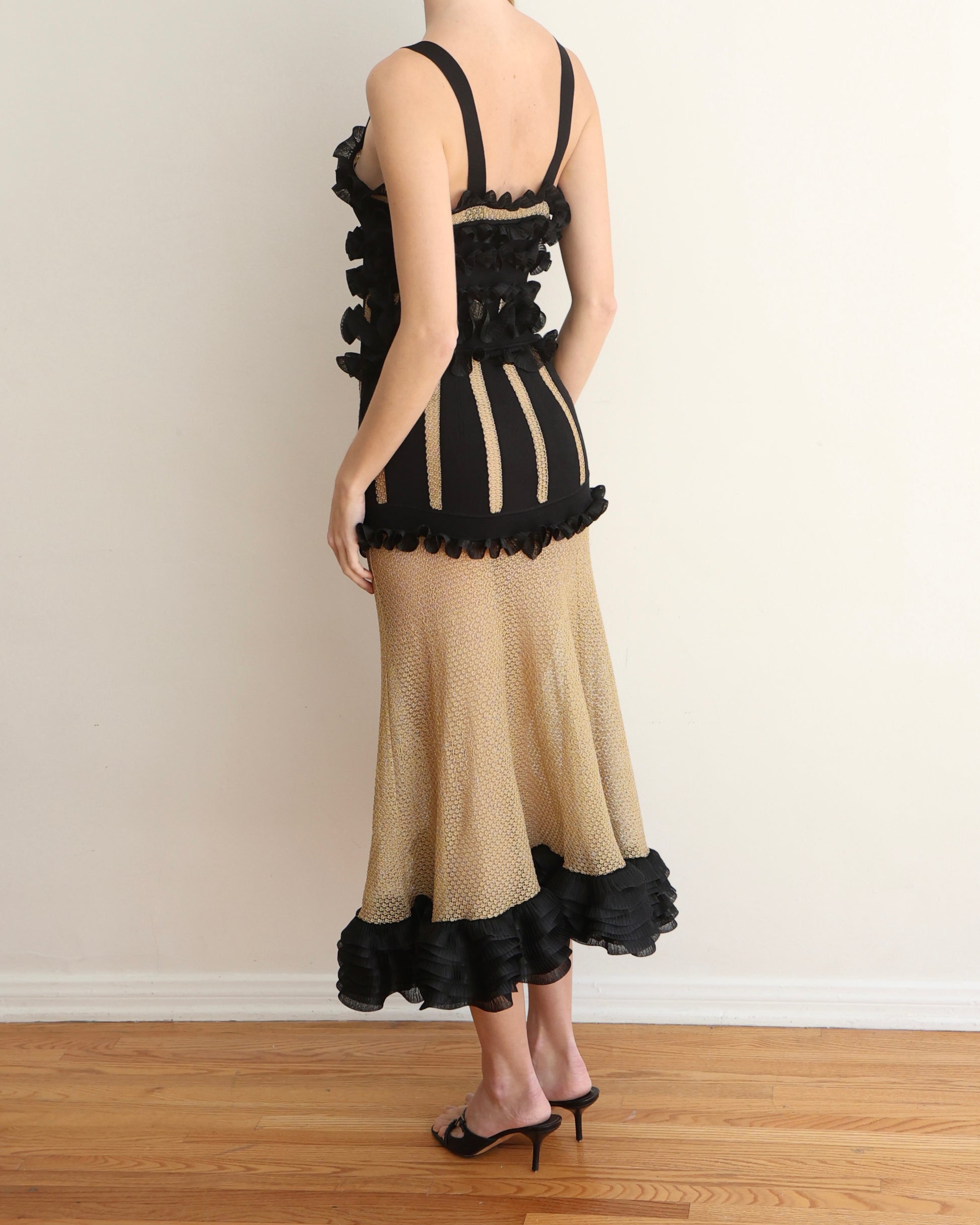 Vintage Alexander McQueen Black and Gold Dress Chloe Vintage Vintage Alexander McQueen Black and Gold Dress Chloe Vintage
