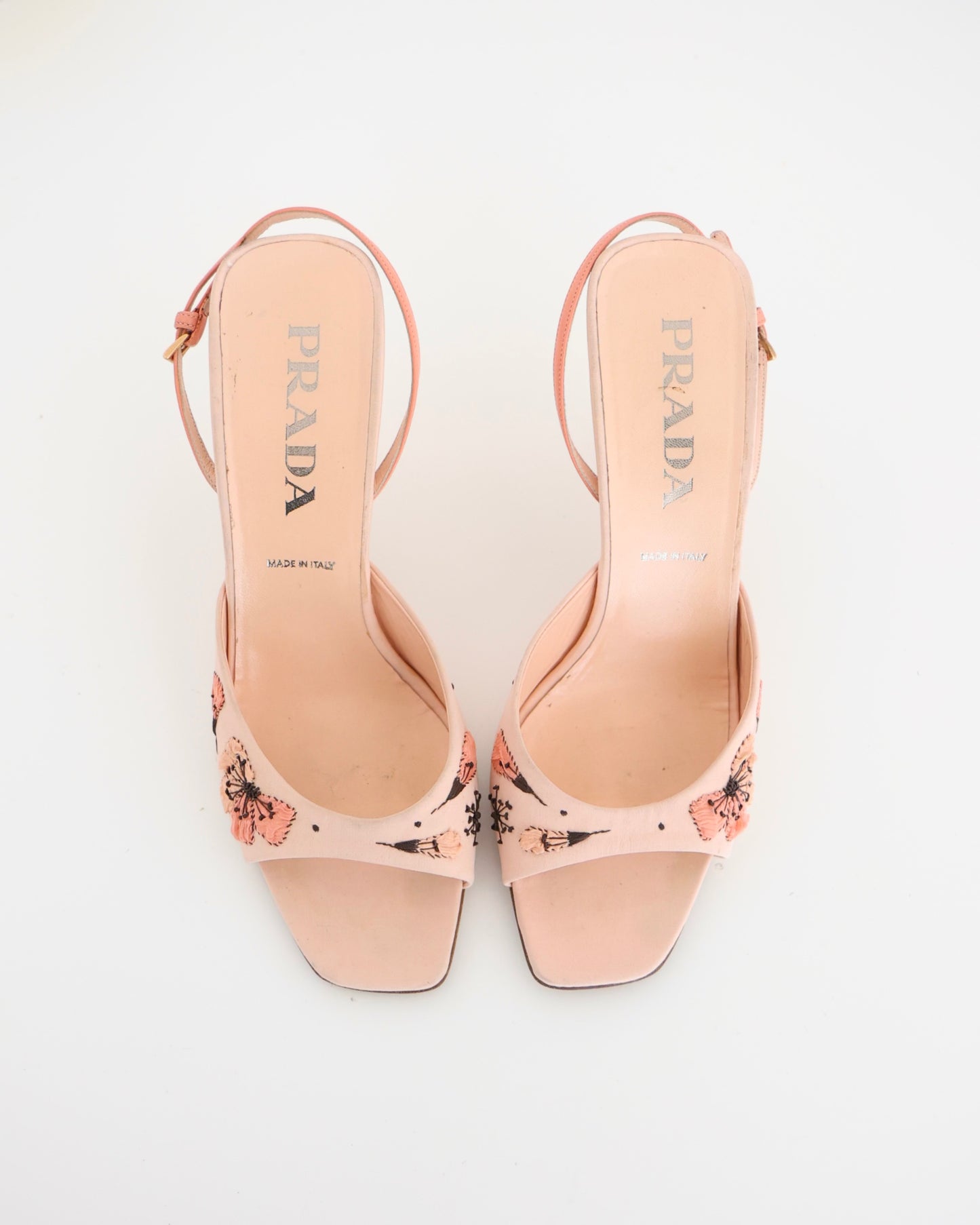 Prada Pink Butterfly Flower Heels