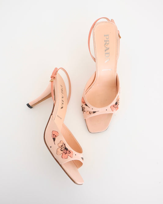 Prada Pink Butterfly Flower Heels