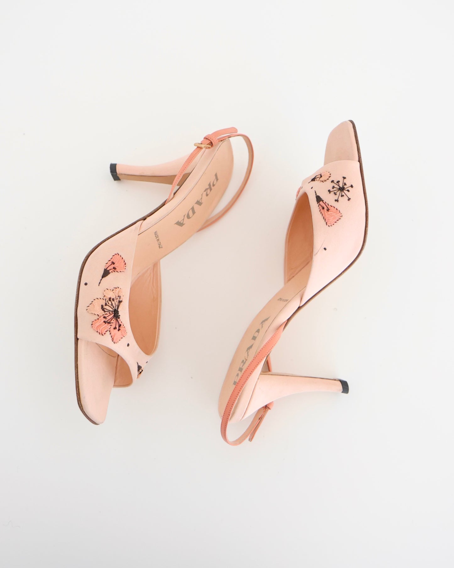 Prada Pink Butterfly Flower Heels