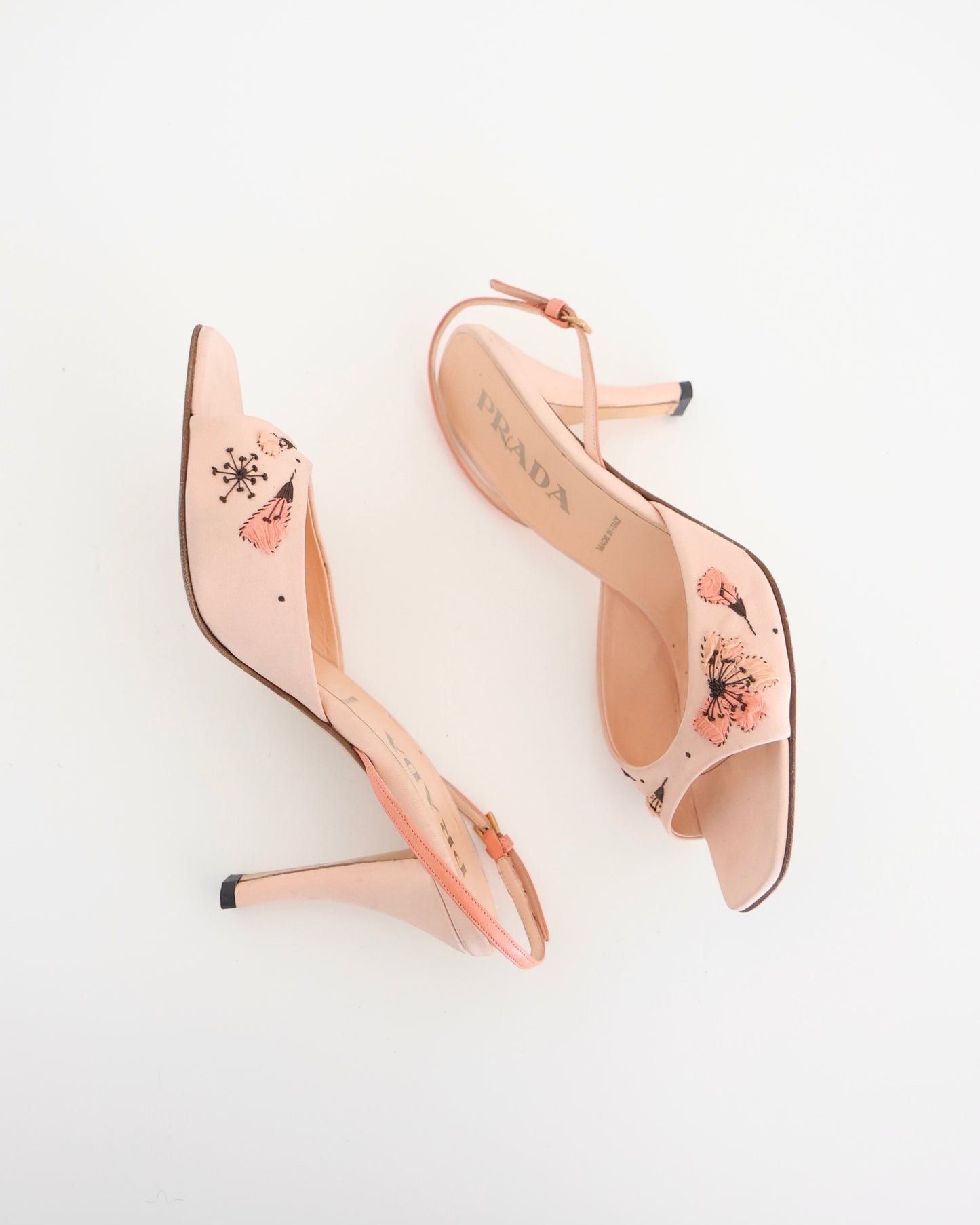 Prada Pink Butterfly Flower Heels