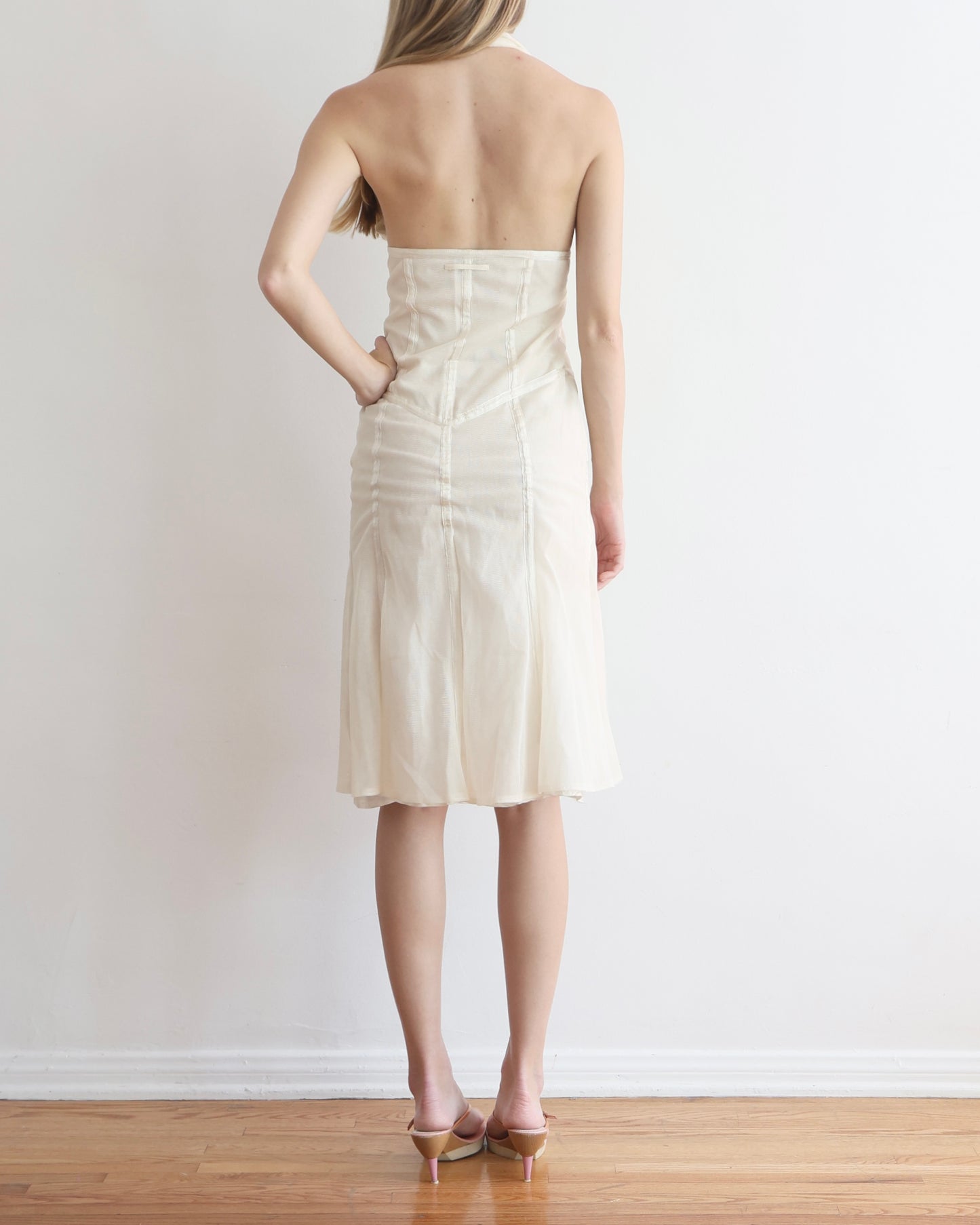 Jean Paul Gaultier Cream Halter Dress