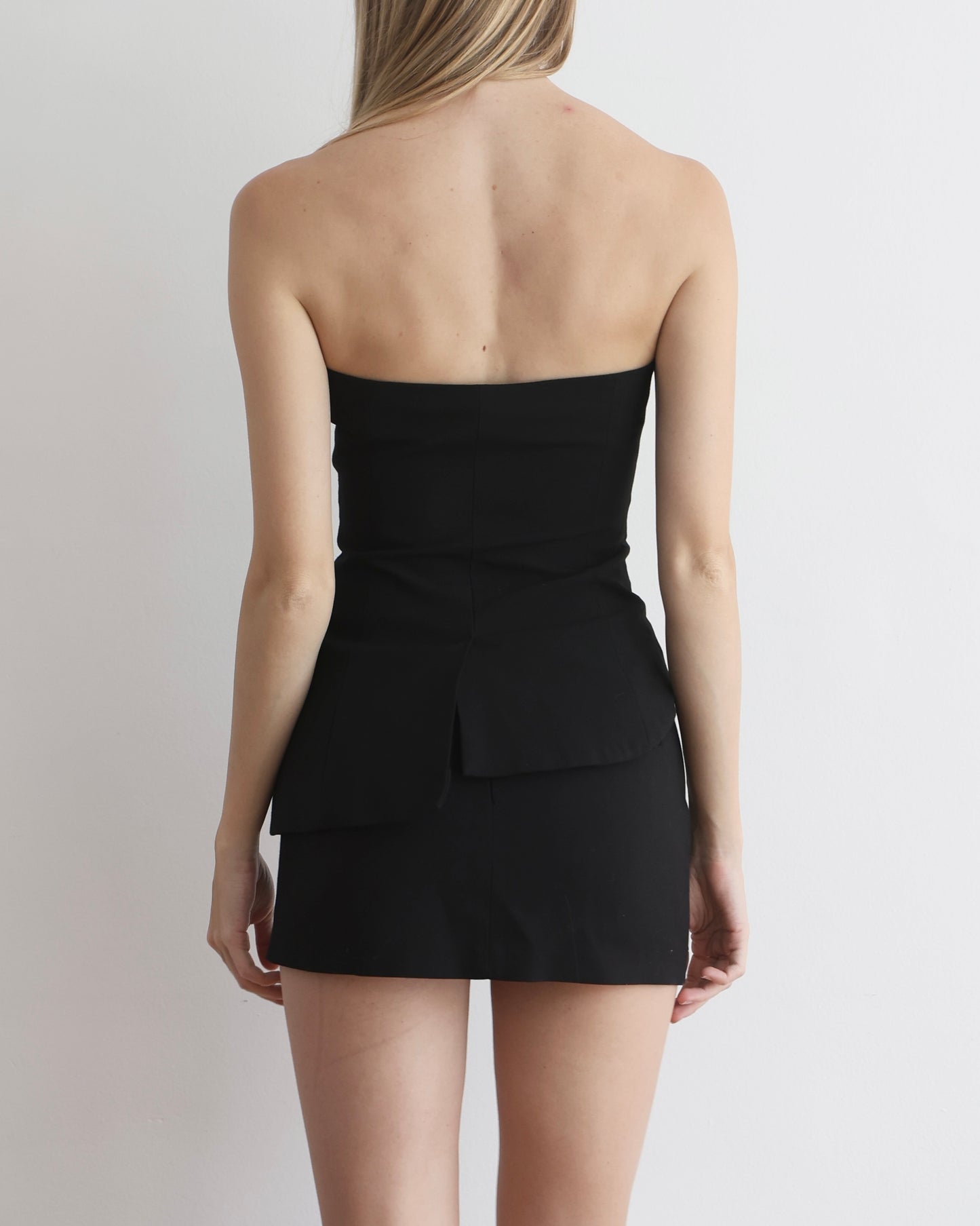 Black Asymmetrical Suit-Style Corset