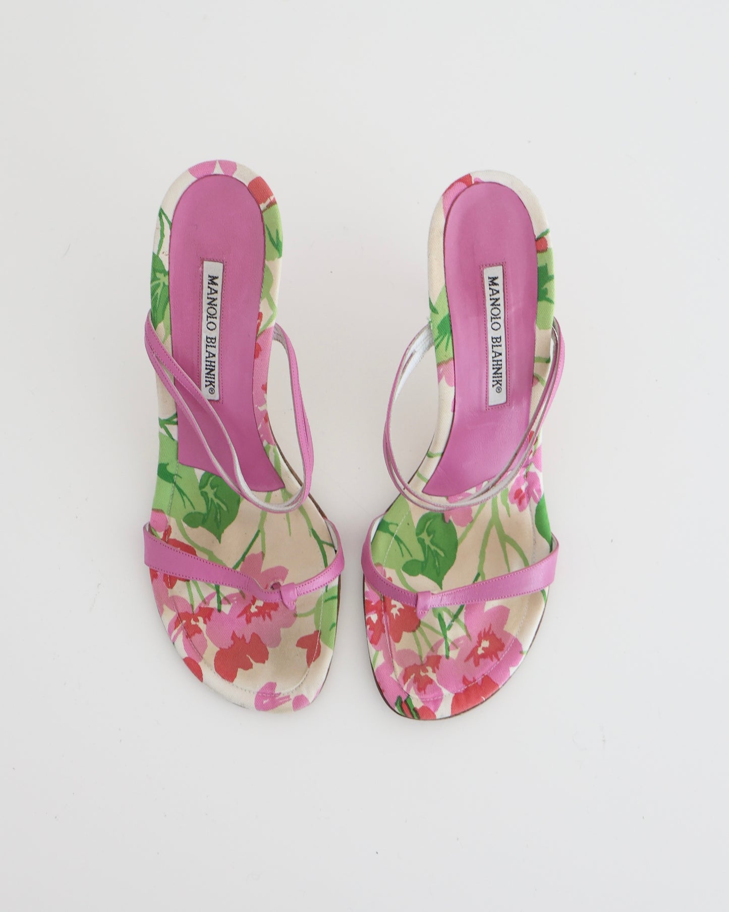 Manolo Blahnik Pink Floral Heels