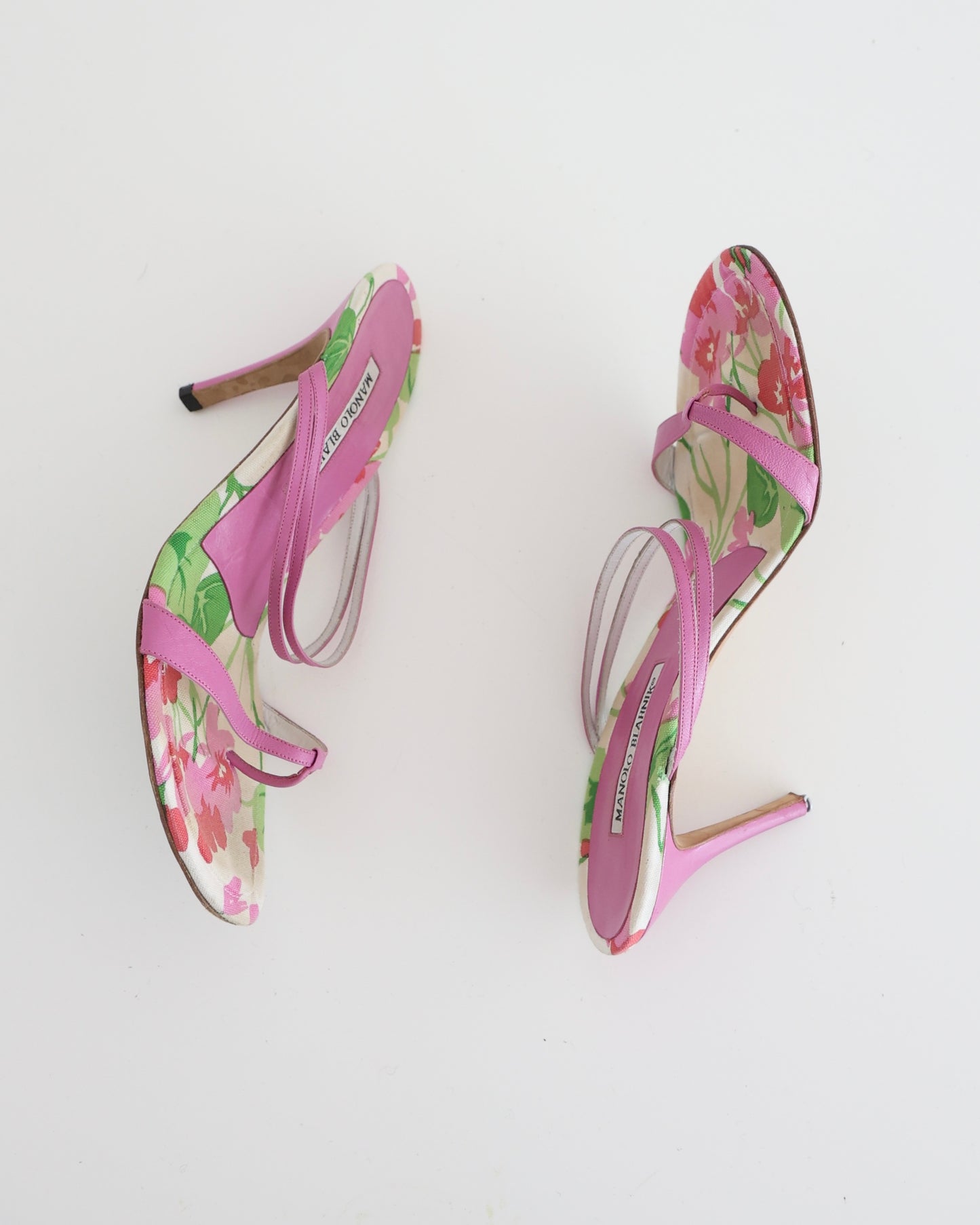 Manolo Blahnik Pink Floral Heels