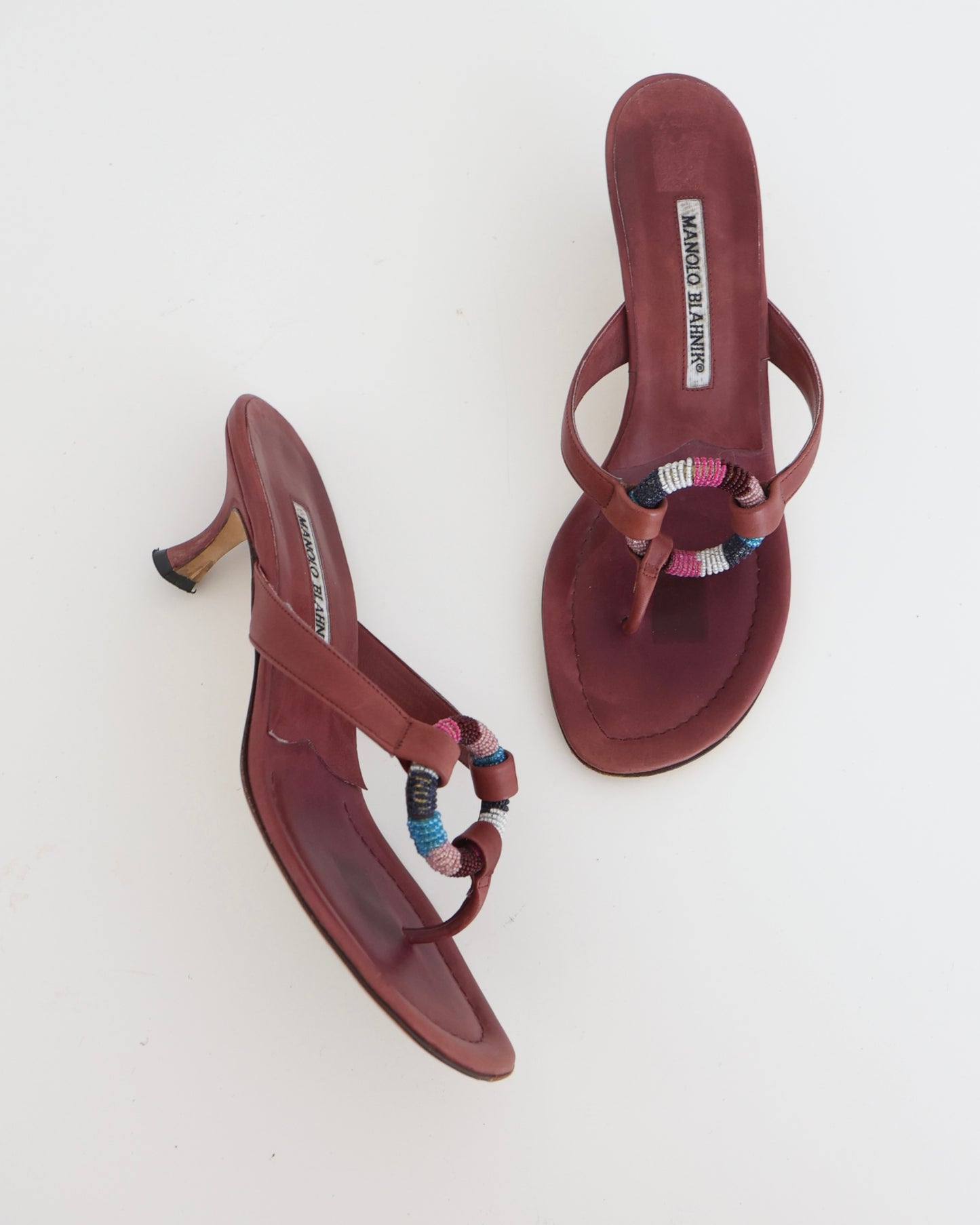 Manolo Blahnik Burgundy Ring Heels