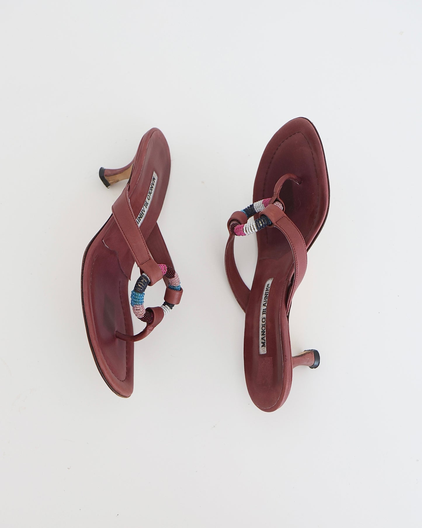 Manolo Blahnik Burgundy Ring Heels