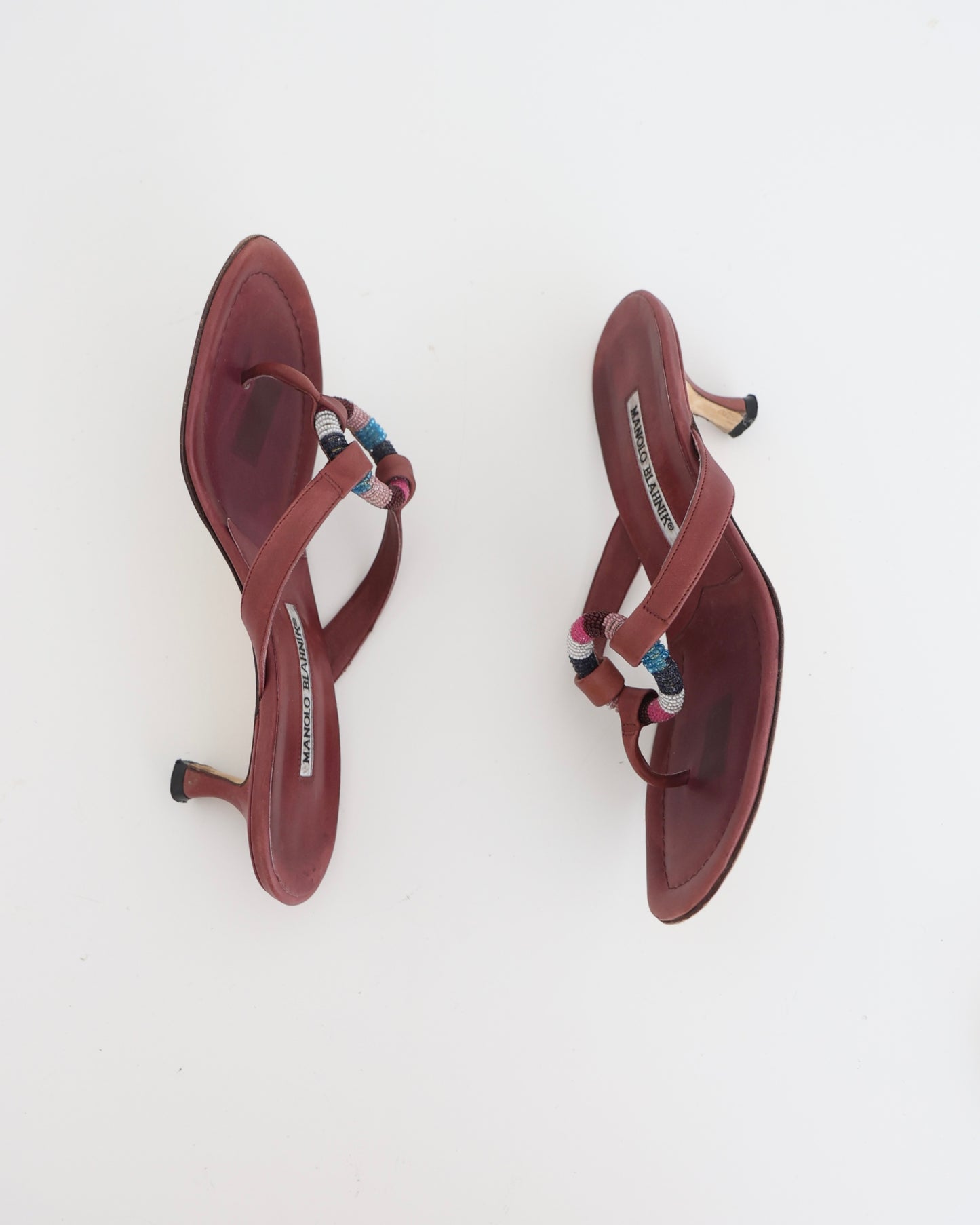 Manolo Blahnik Burgundy Ring Heels