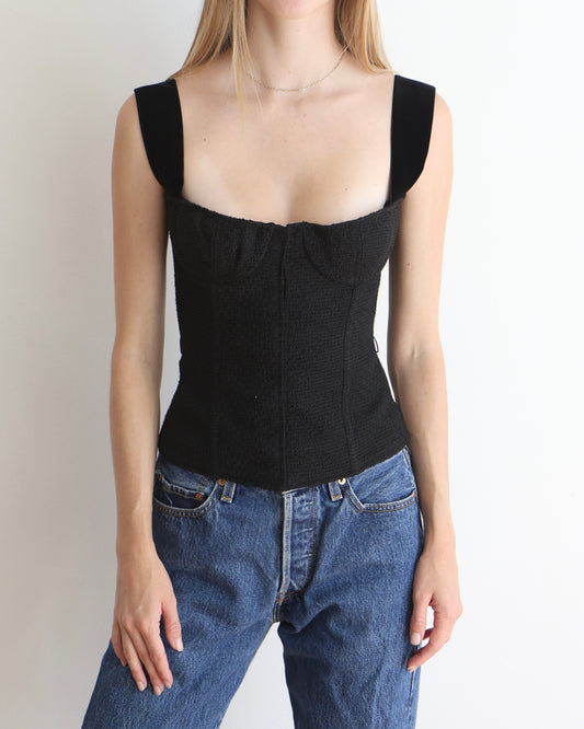 Louis Vuitton Black Tweed Corset