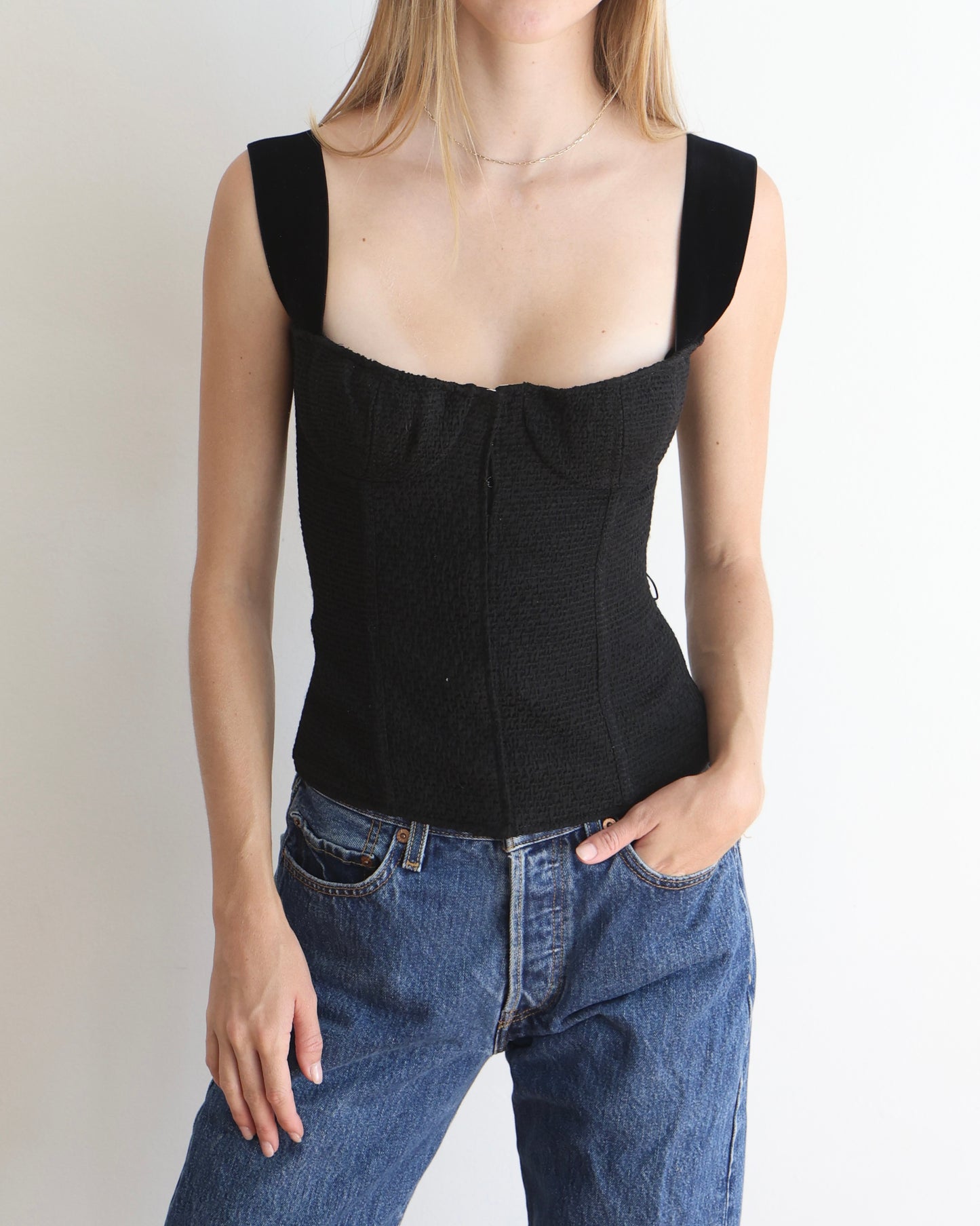 Louis Vuitton Black Tweed Corset
