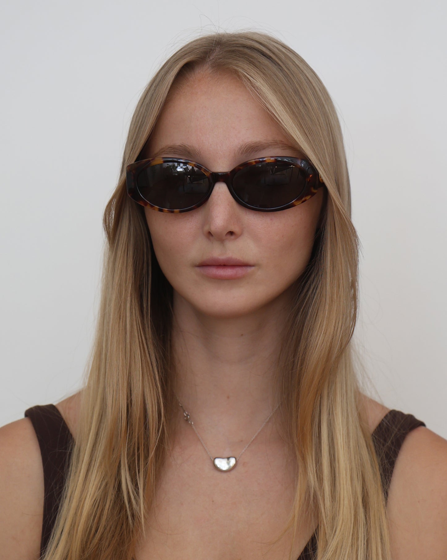 Gucci Brown Oval Sunglasses