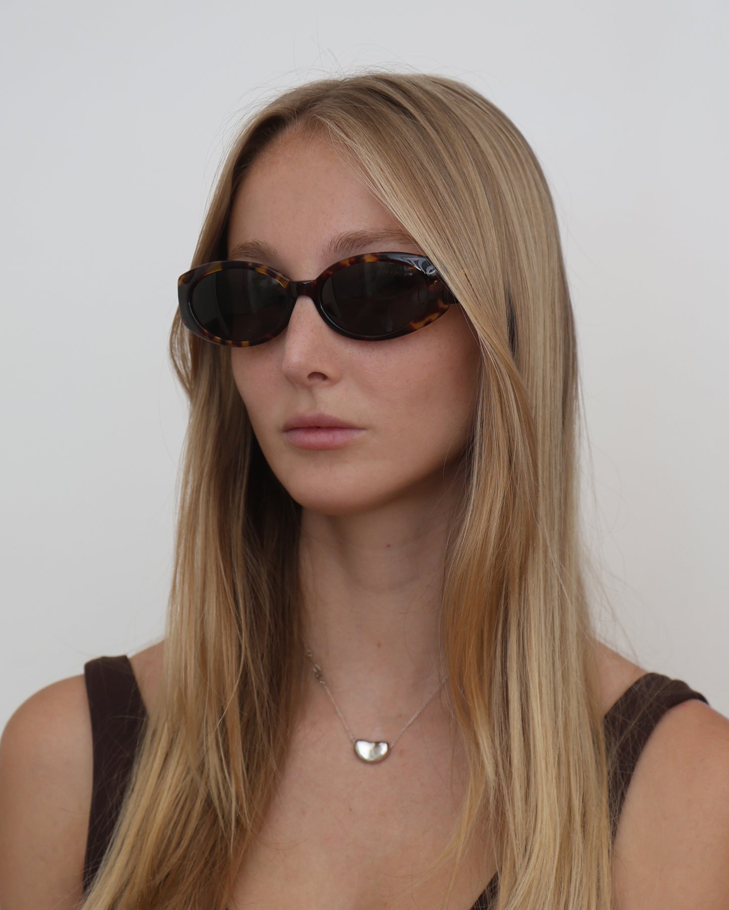 Gucci Brown Oval Sunglasses