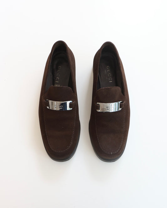 Gucci Brown Suede Loafers