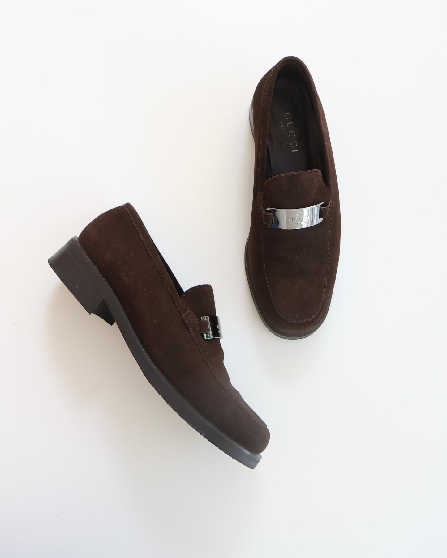 Gucci Brown Suede Loafers