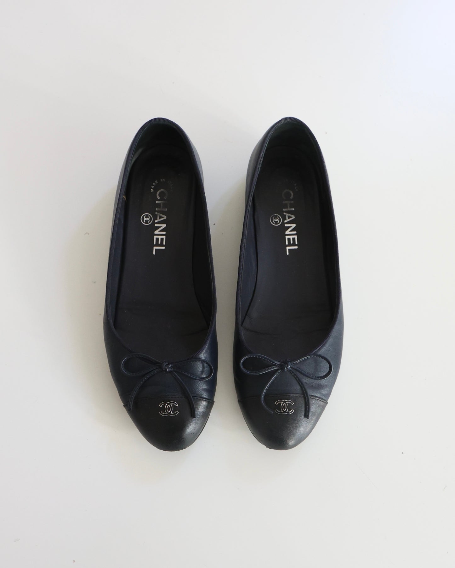 Chanel Black & Navy Ballet Flats