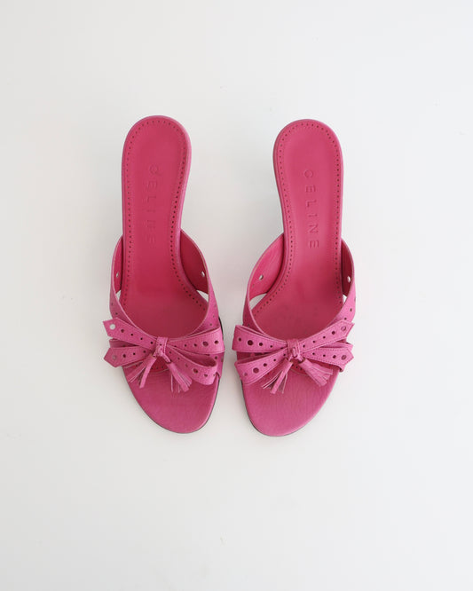 Celine Hot Pink Bow Heels