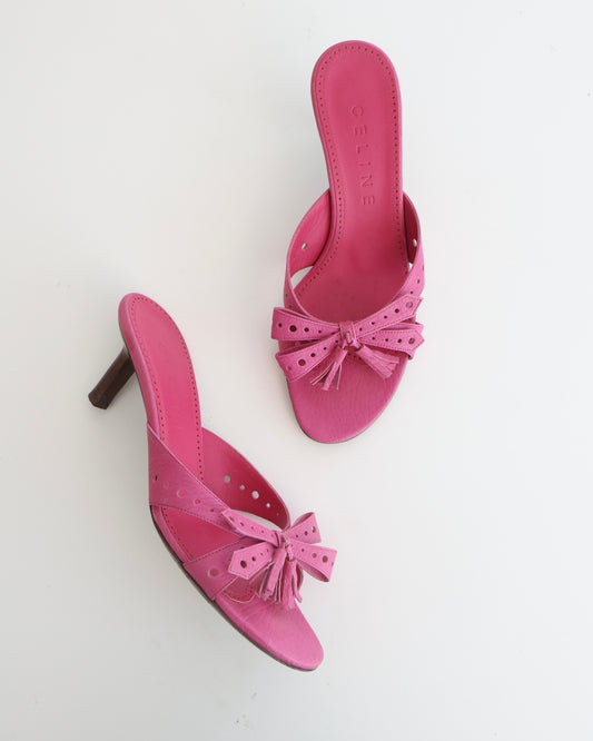 Celine Hot Pink Bow Heels