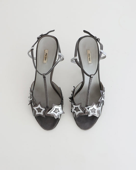 Vintage Miu Miu Silver Star Heels