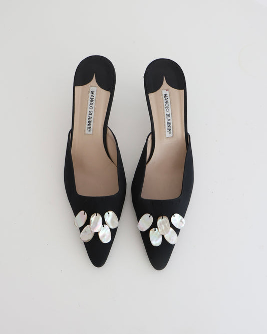Vintage Manolo Blahnik Mother of Pearl Mules