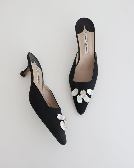 Vintage Manolo Blahnik Mother of Pearl Mules