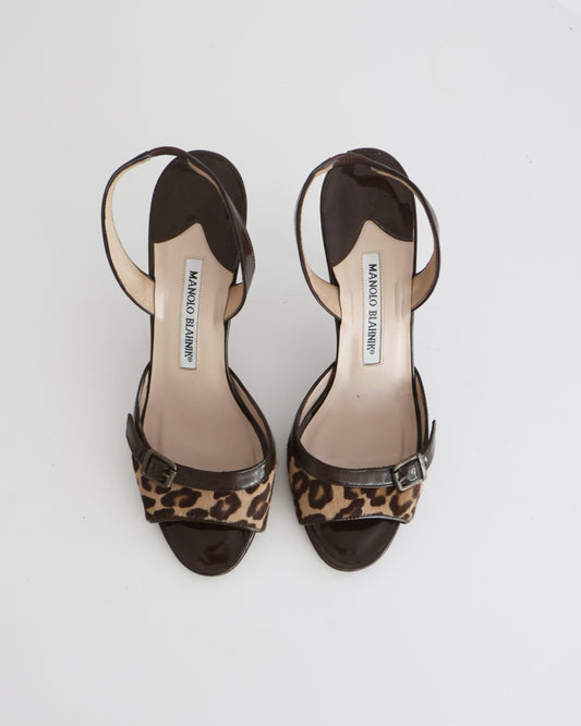 Manolo Blahnik Brown Cheetah Heels