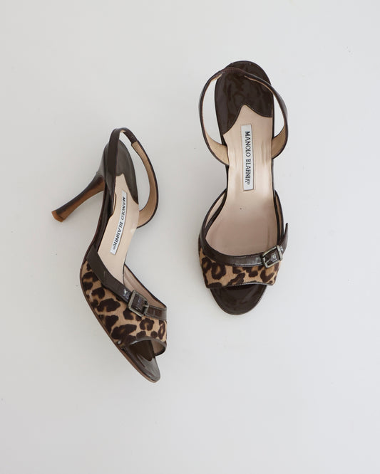 Manolo Blahnik Brown Cheetah Heels