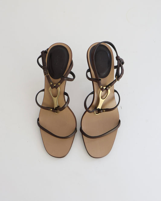 Vintage Tom Ford Gucci Gold Horse Bit Heels