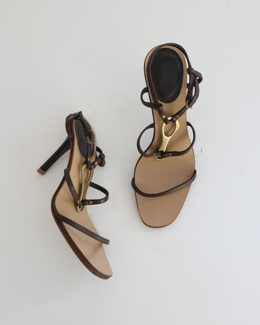 Vintage Tom Ford Gucci Gold Horse Bit Heels