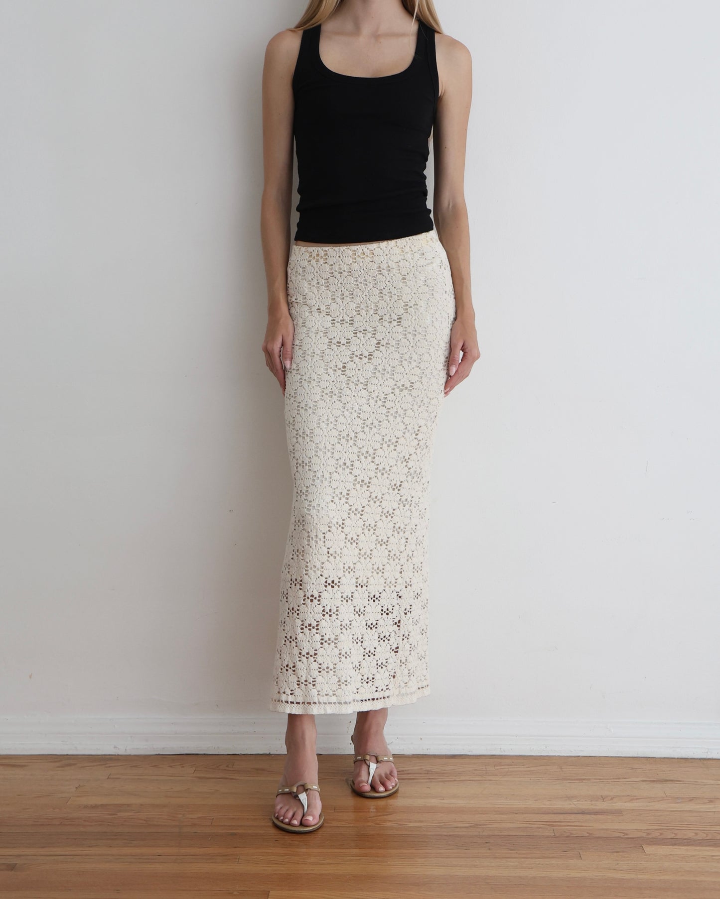 Jil Sander Cream Crochet Skirt