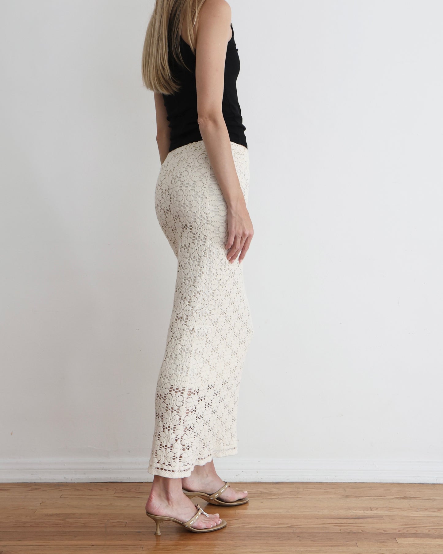 Jil Sander Cream Crochet Skirt