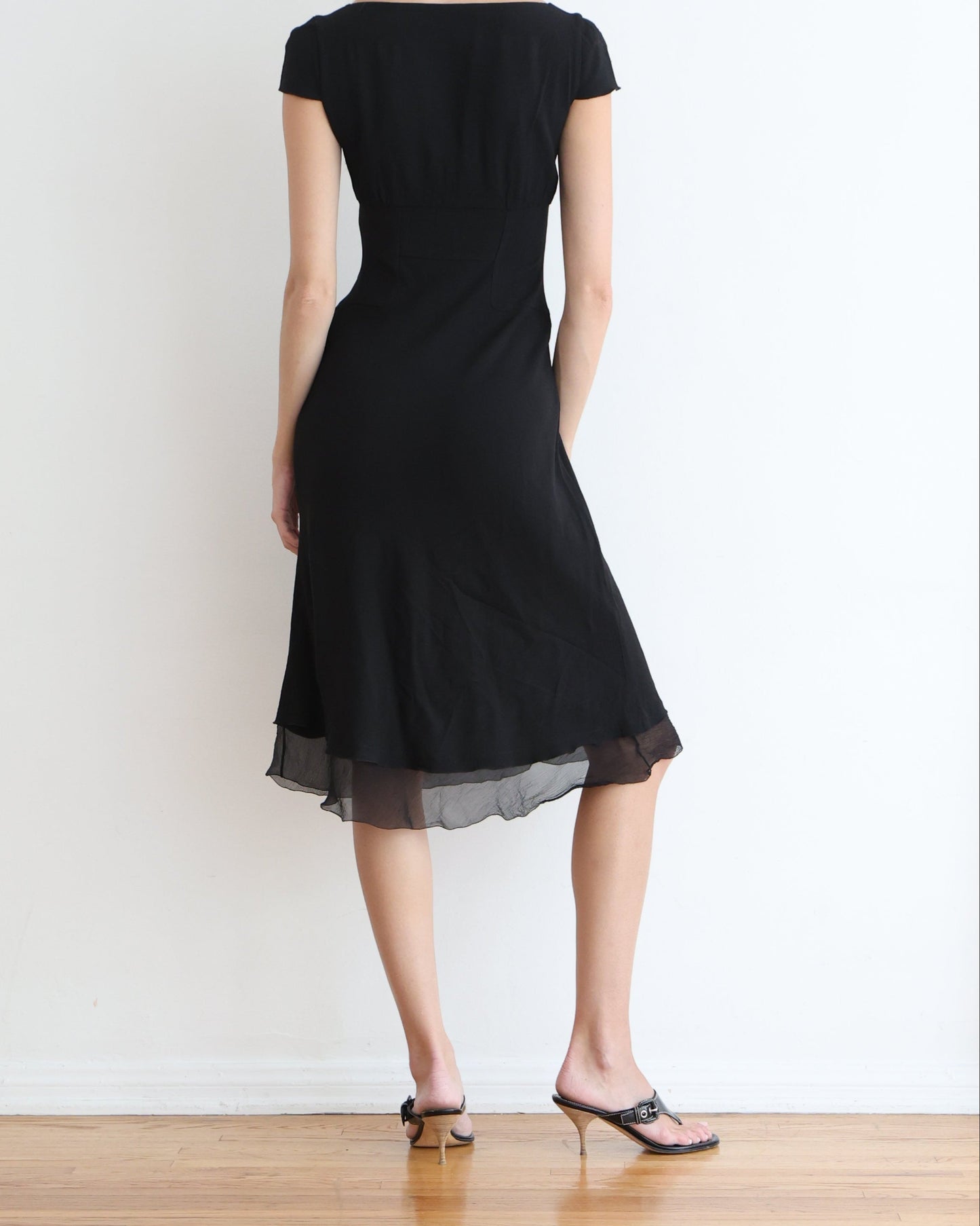 Prada Black Cut Out Midi Dress