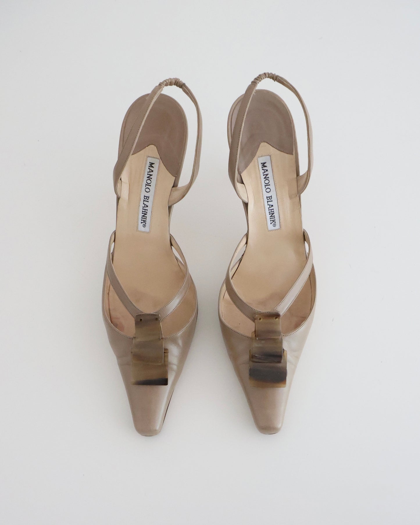 Manolo Blahnik Brown Geometric Heels 39.5