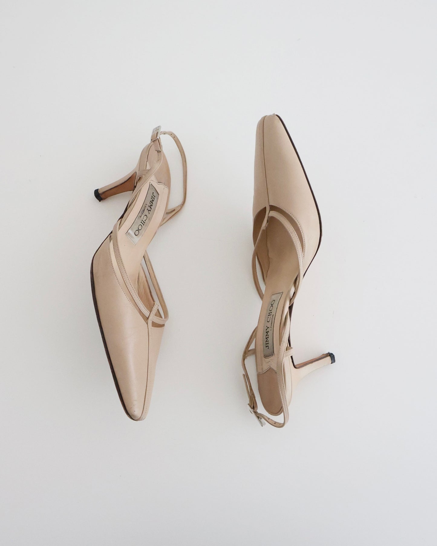 Jimmy Choo Beige Slingback Heels 37.5