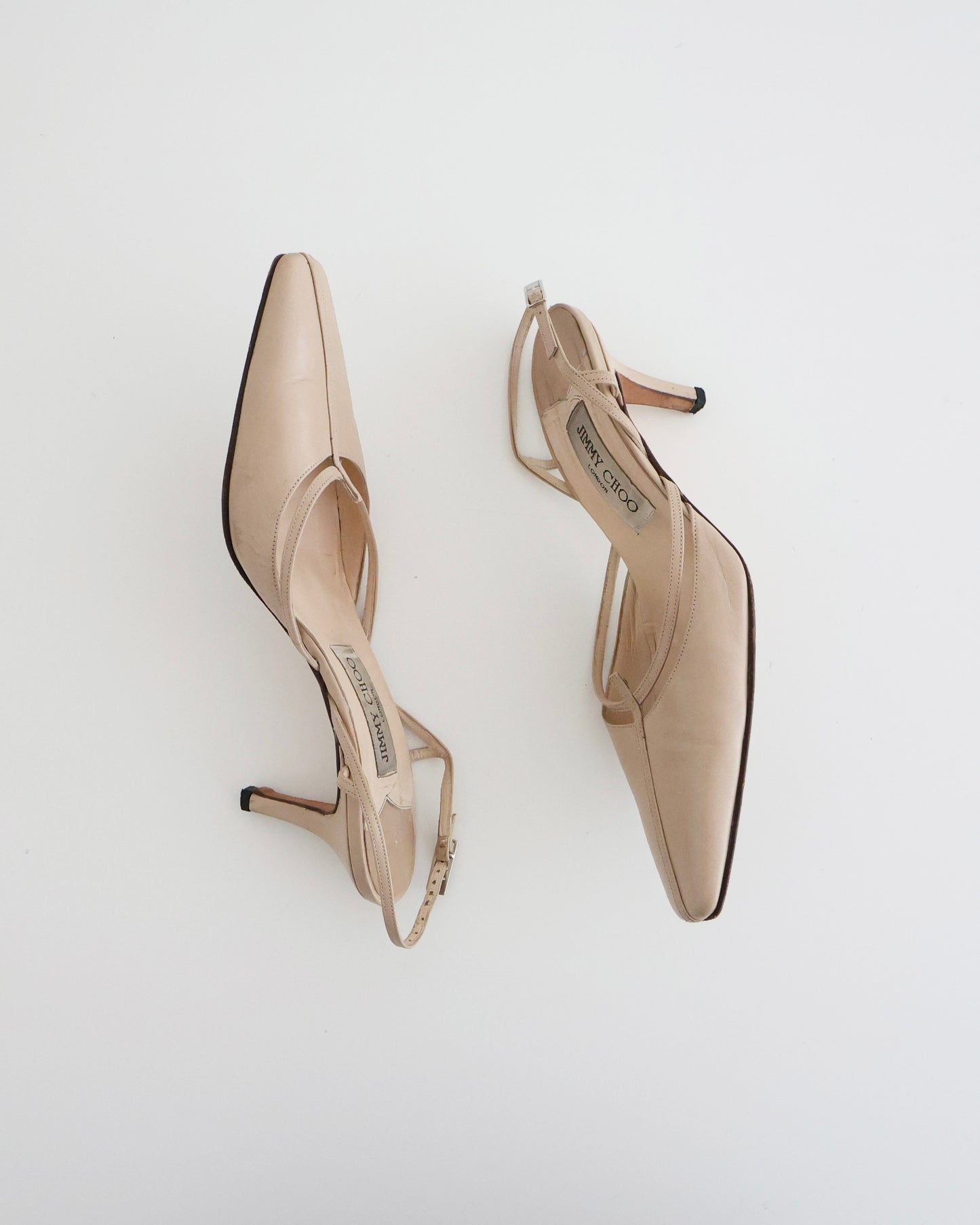 Jimmy Choo Beige Slingback Heels 37.5