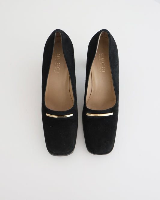 Tom Ford Gucci Black Loafer Heels 7.5
