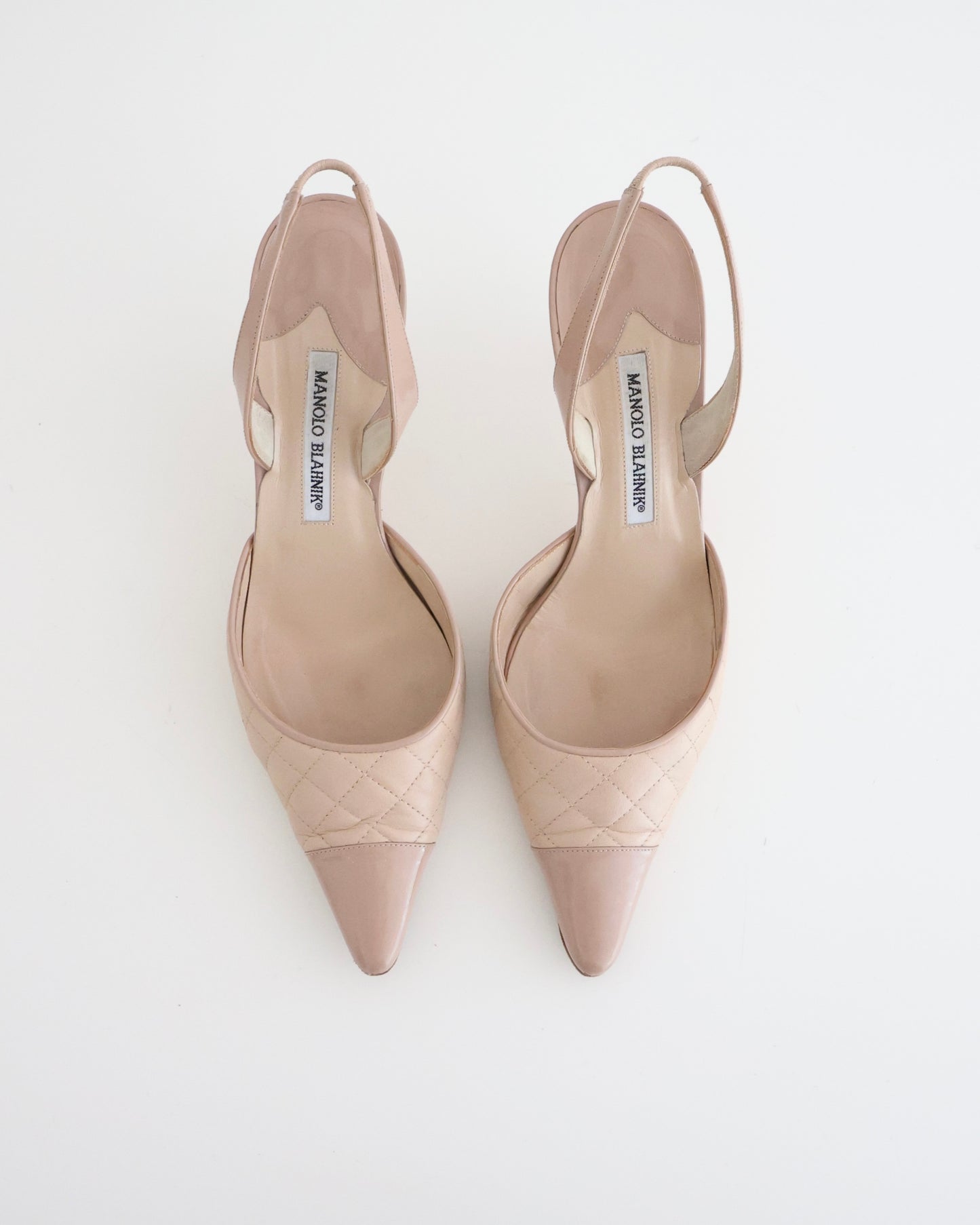 Manolo Blahnik Brown Quilted Heels 40