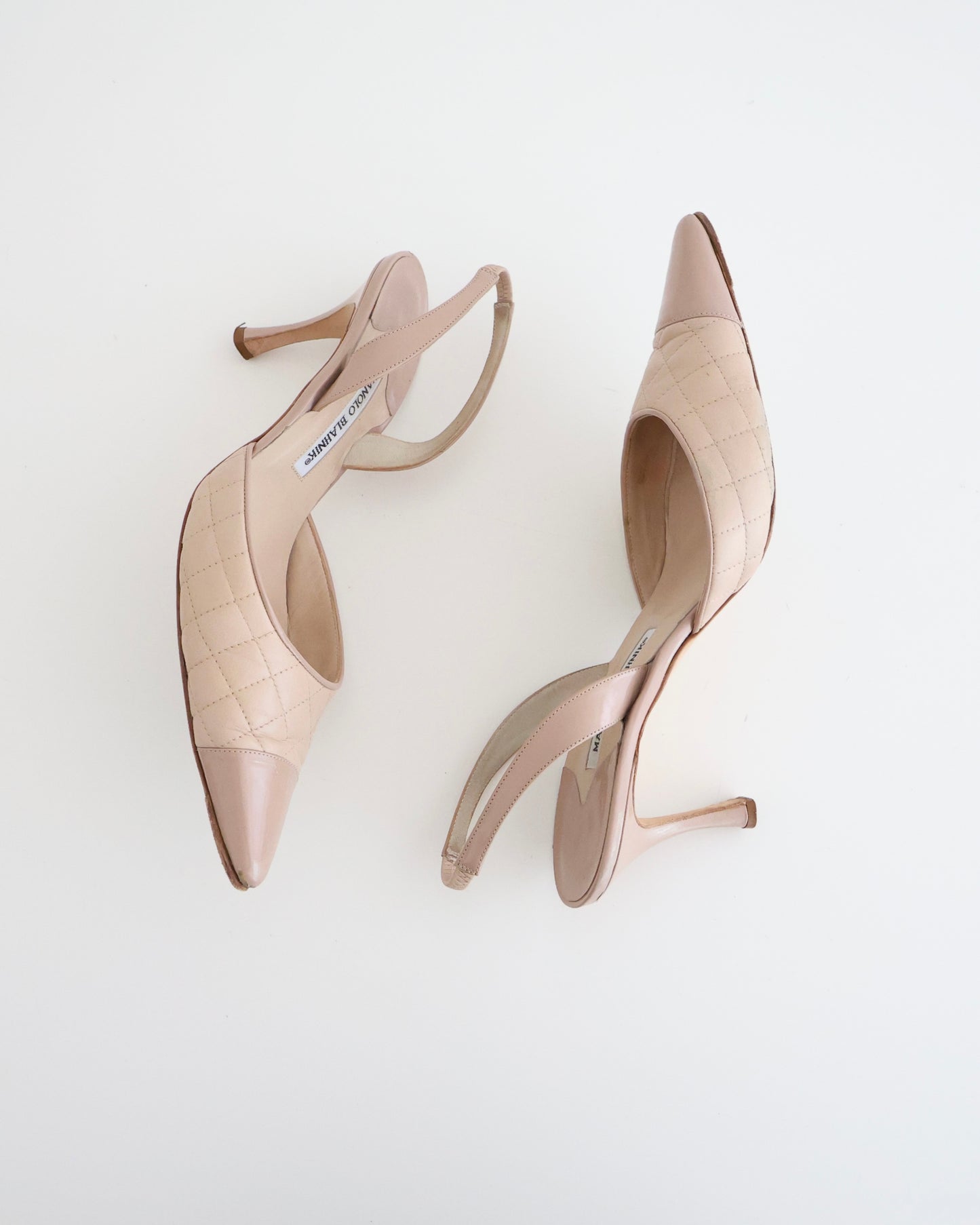 Manolo Blahnik Brown Quilted Heels 40