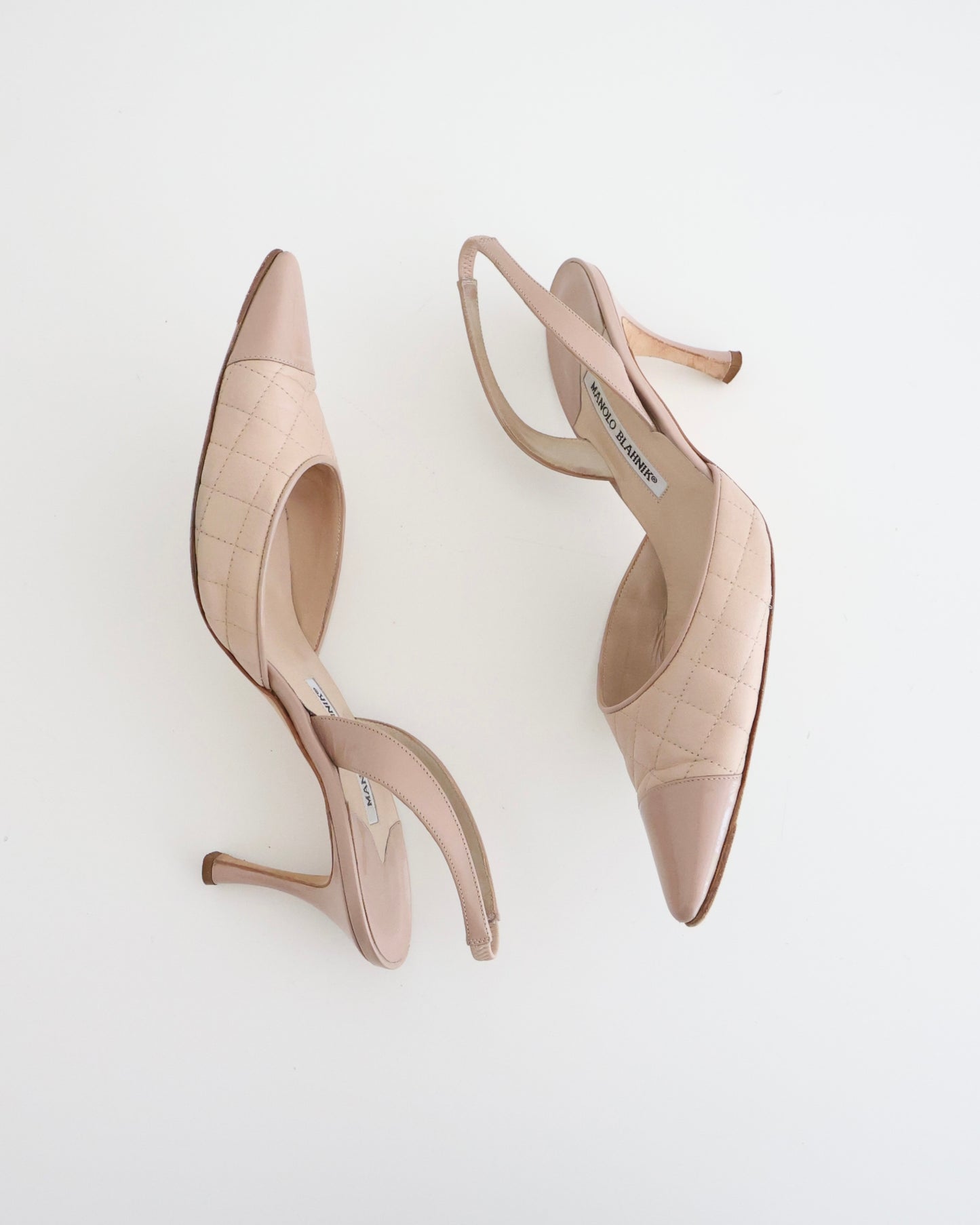 Manolo Blahnik Brown Quilted Heels 40